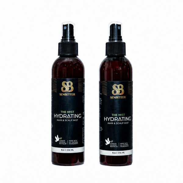 Double pack of The Mist botanical hair mist for hydration between wash days