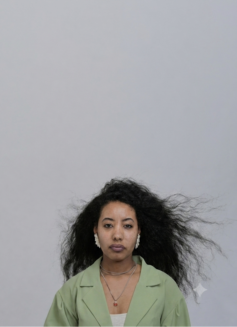 Woman with voluminous natural curly hair, Senbetter Start Your Hair Care Routine banner